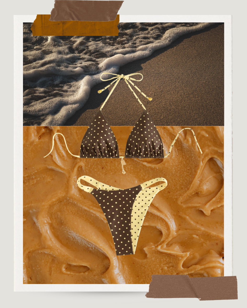 SATTA ชุดว่ายน้ำทูพีชสองด้าน – Espresso Butter